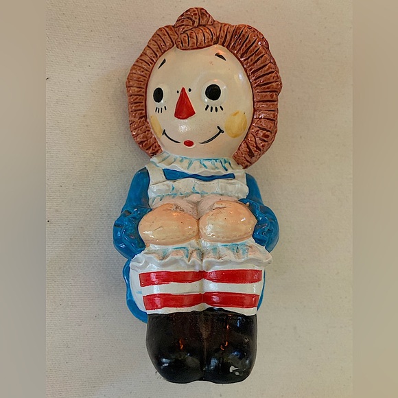 Vintage Raggedy Ann and Andy Chalk-ware Bookends Collectible - Picture 15 of 16